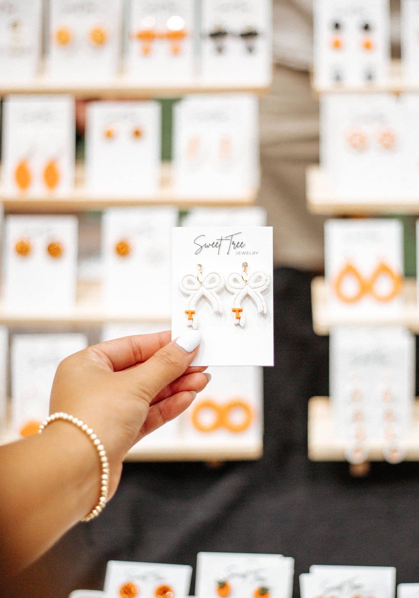 White and Orange Bow Jewelry | Gifts, Tennessee, Vols