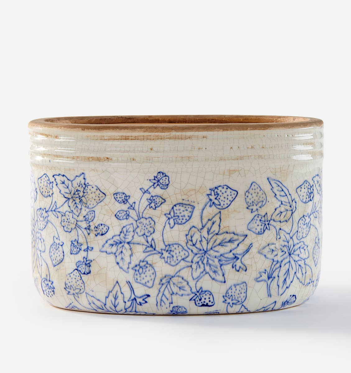 Stoneware Oval Botanical Planter - Large