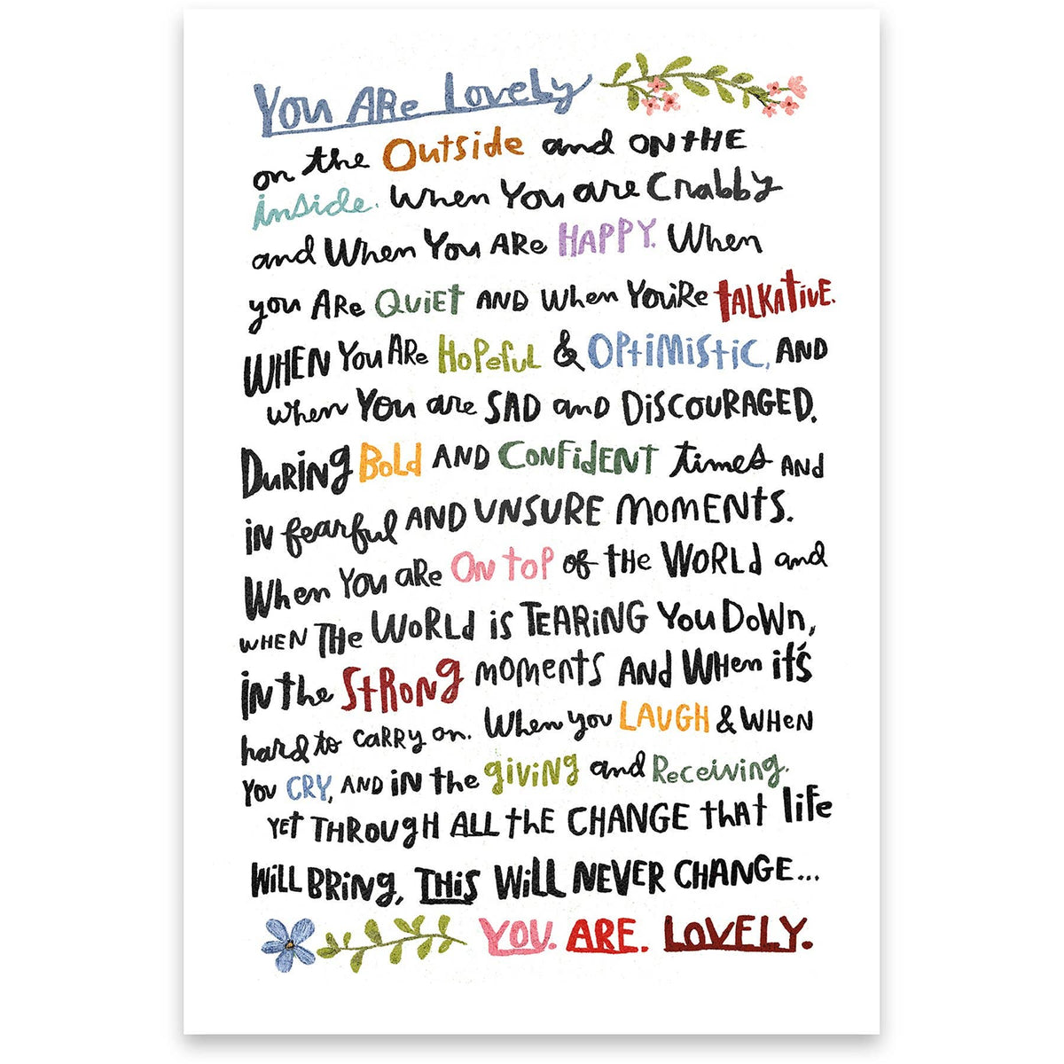You Are Lovely Greeting Card