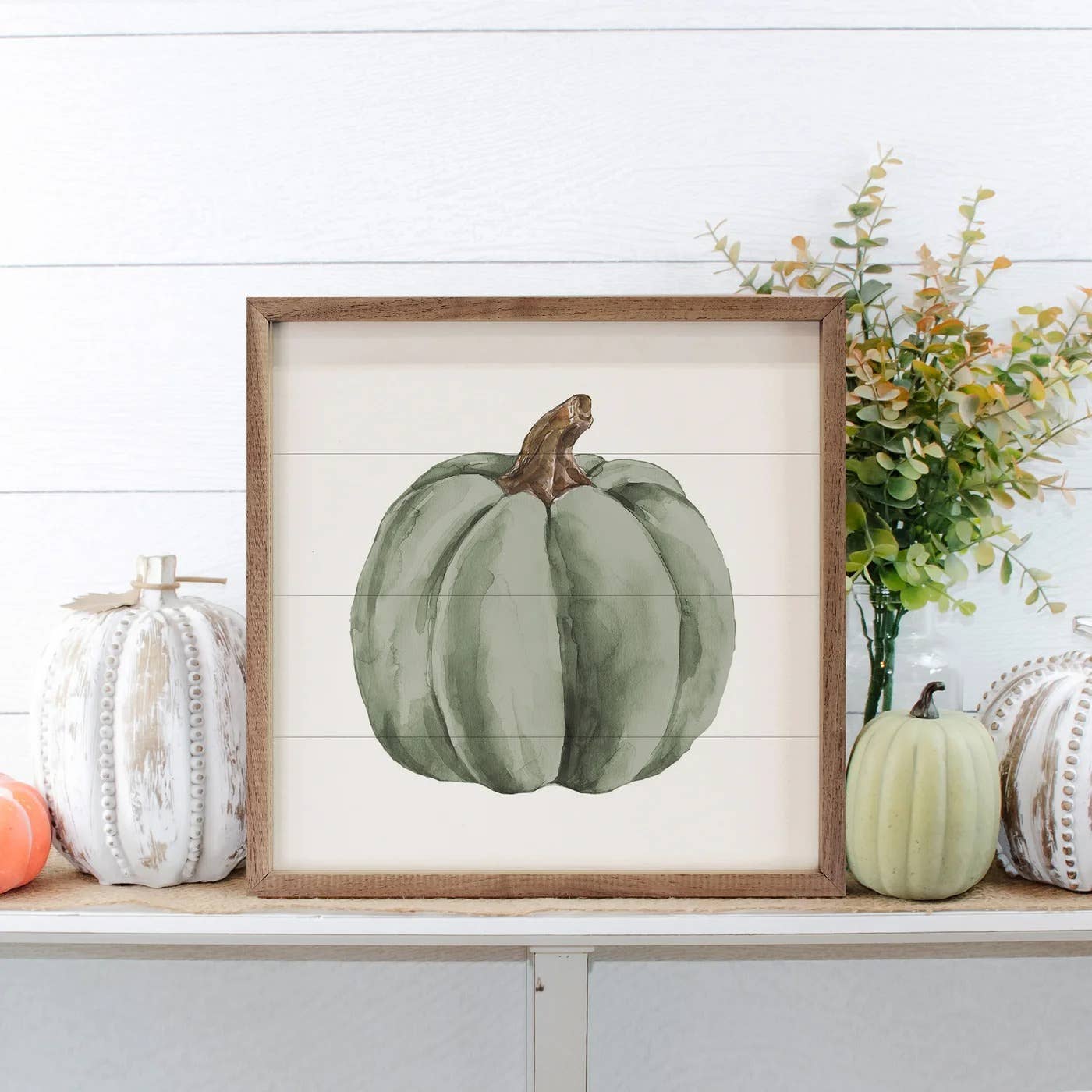 Watercolor Green Pumpkin