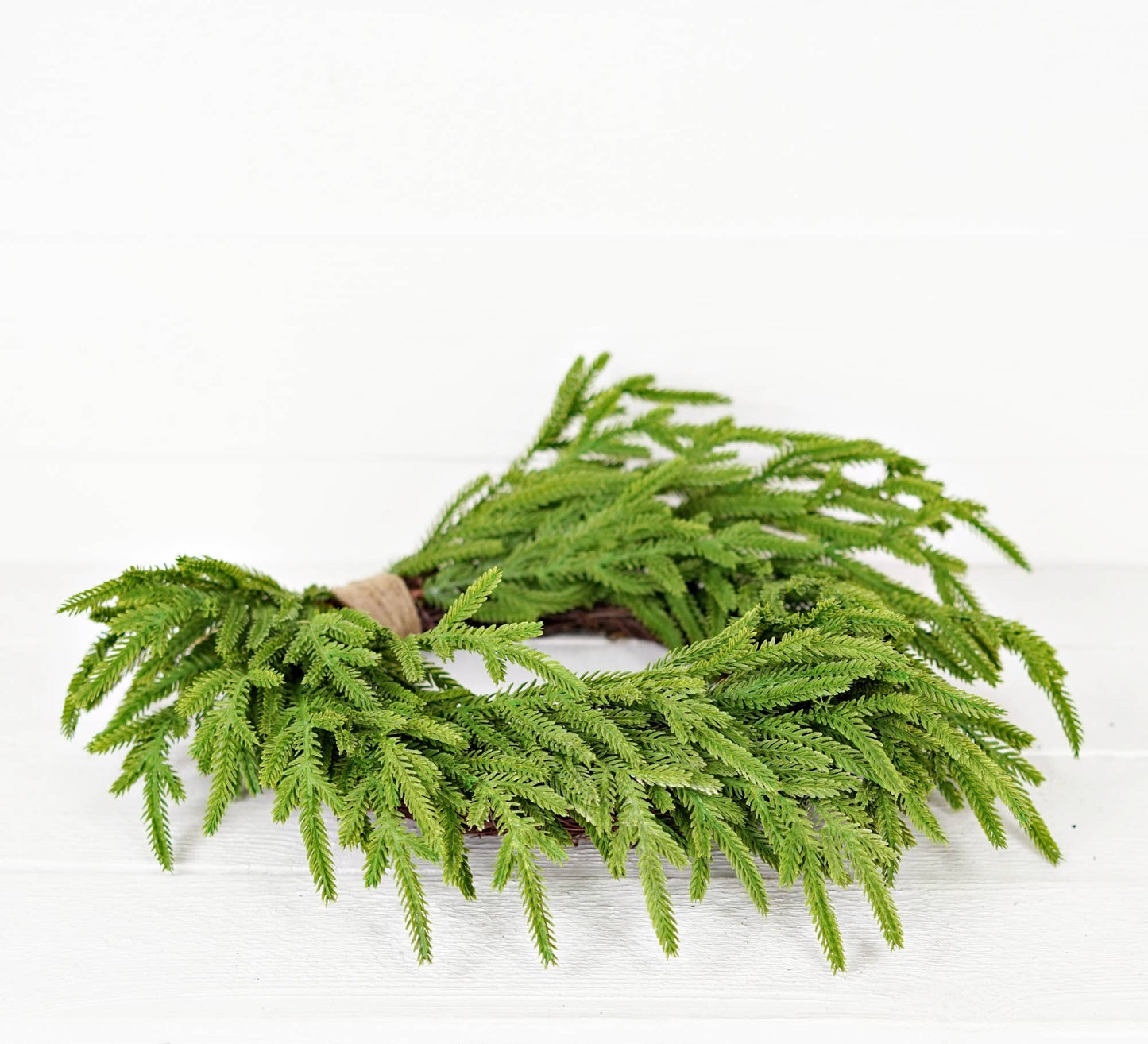 20inW Heart Twig Wreath-Soft Touch Evergreen Norfolk