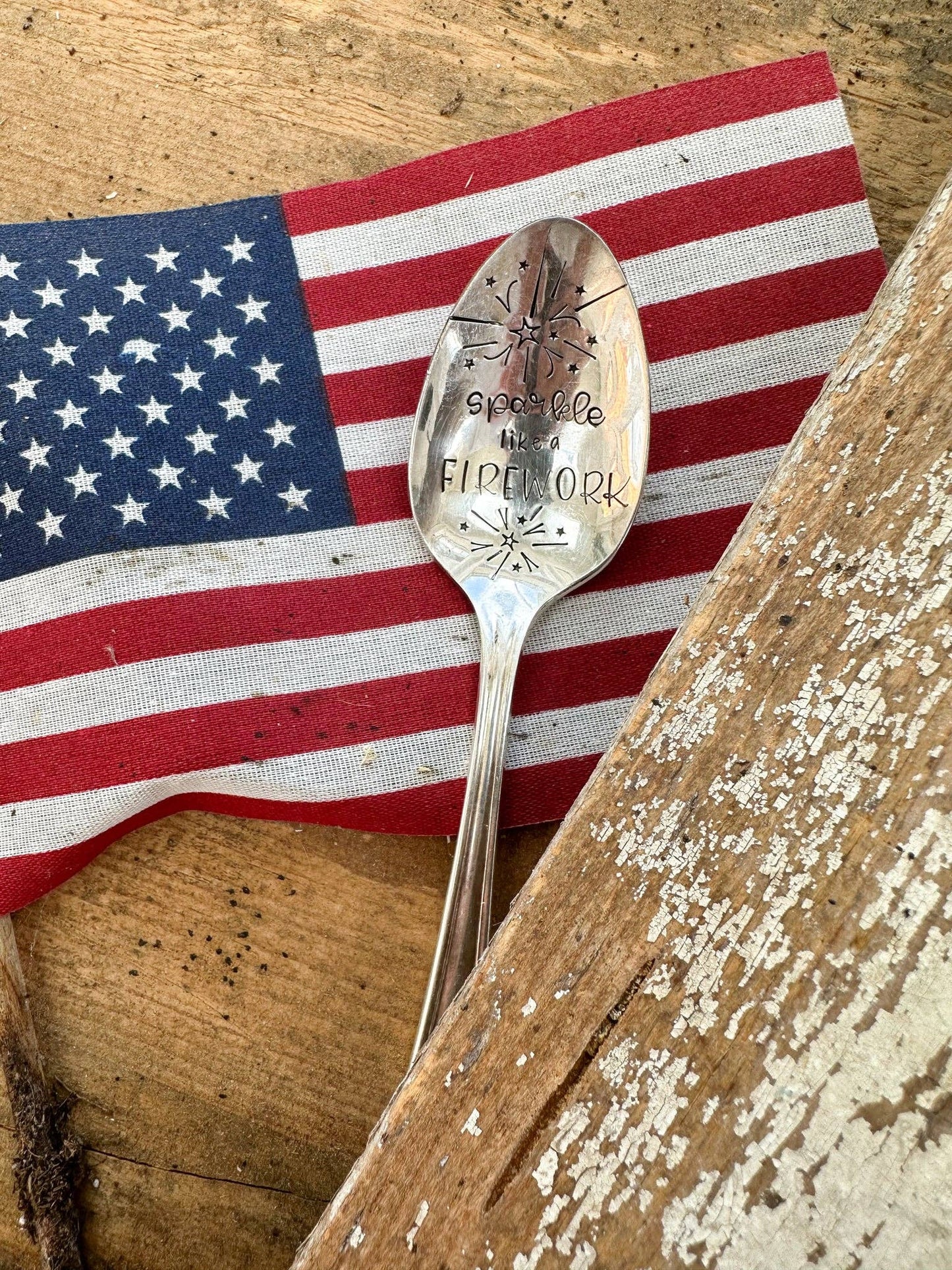 Sparkle Like A Firework Vintage Stamped Spoon
