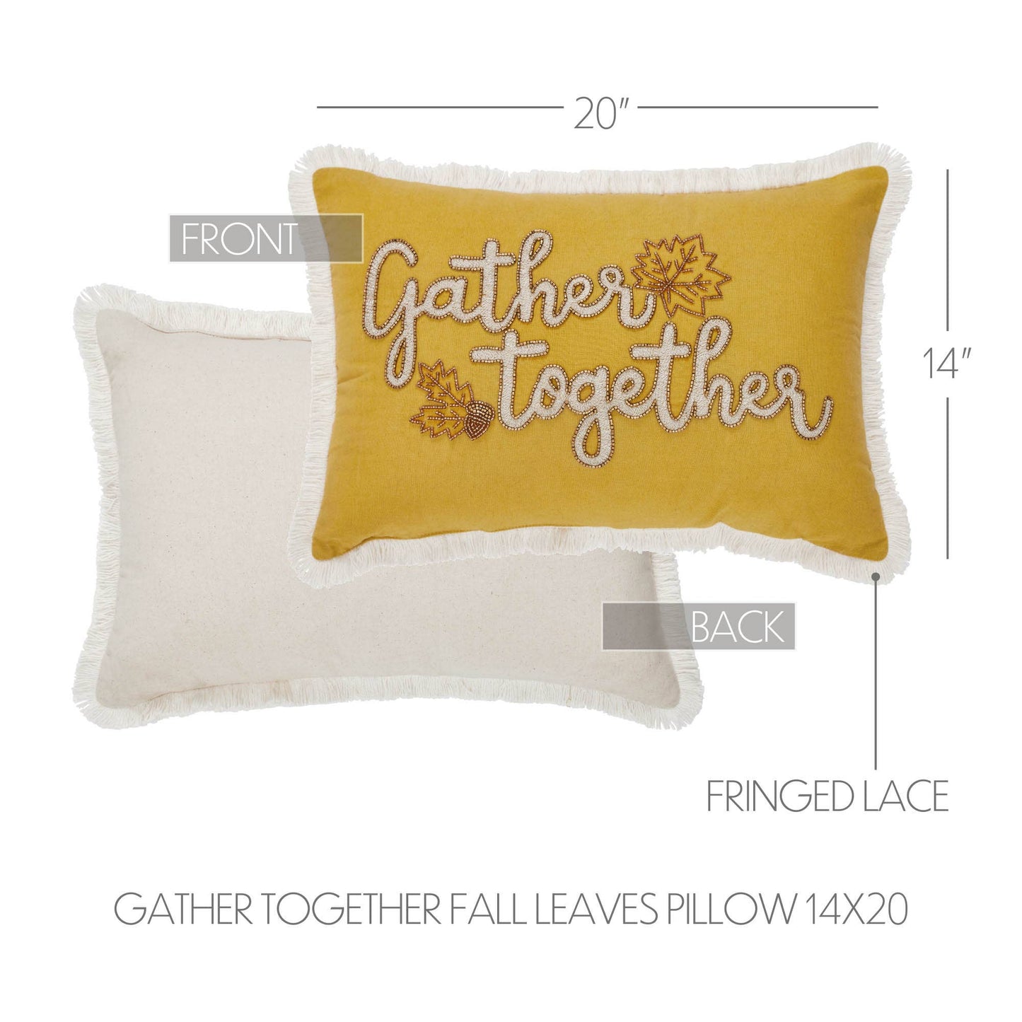 Autumn Harvest Fall Leaves Throw Pillow 14x20 Decorative Home Accent