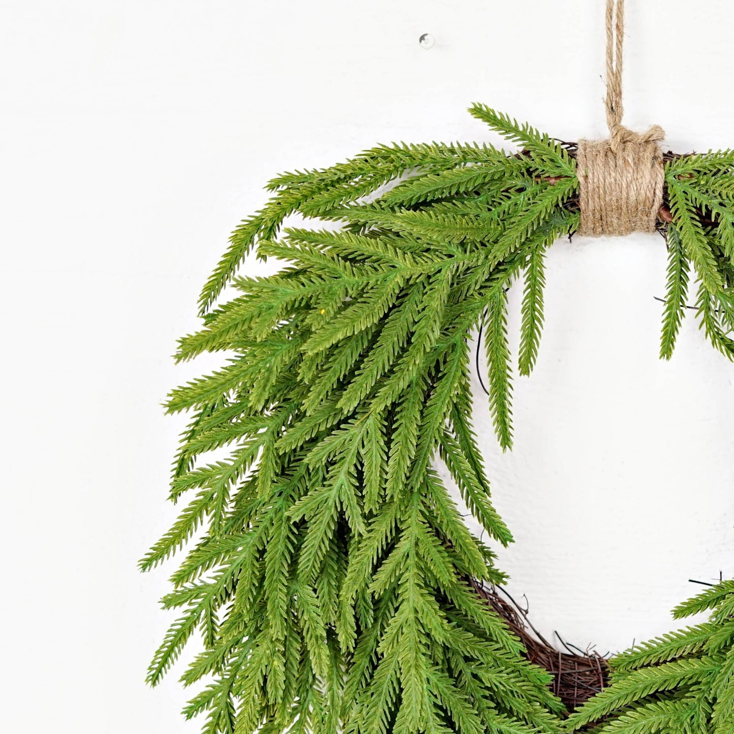 20inW Heart Twig Wreath-Soft Touch Evergreen Norfolk