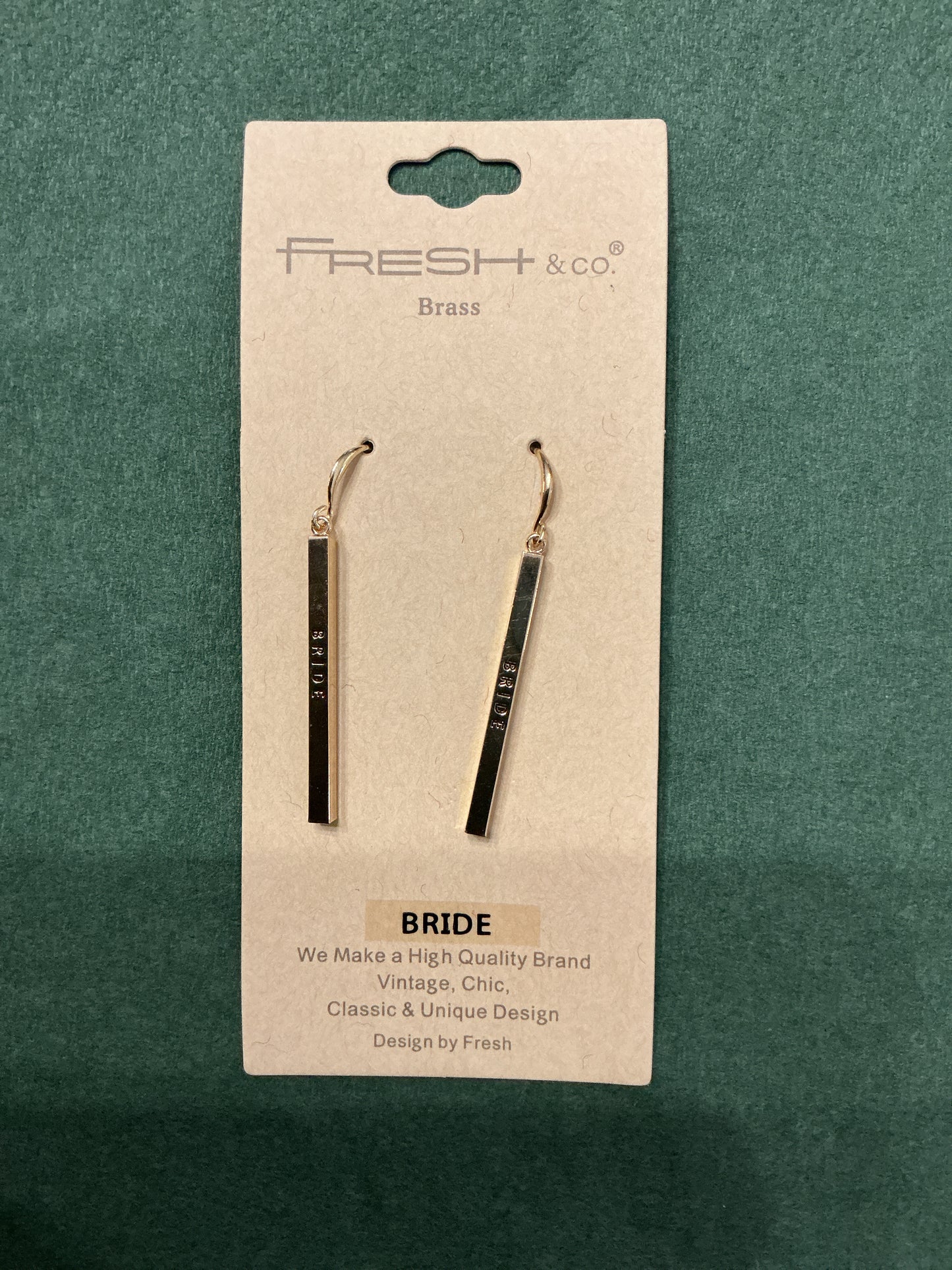 Bride Gold Bar Earrings