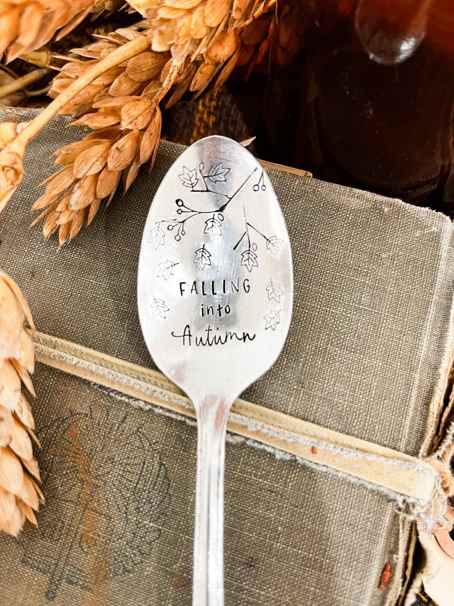 Falling Into Autumn Vintage Stamped Spoon