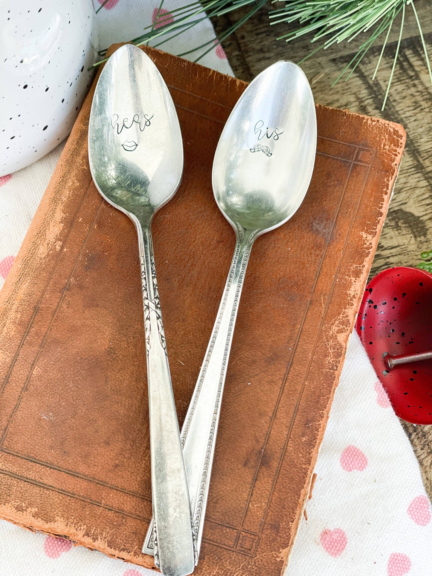 His & Hers Vintage Stamped Spoon Set