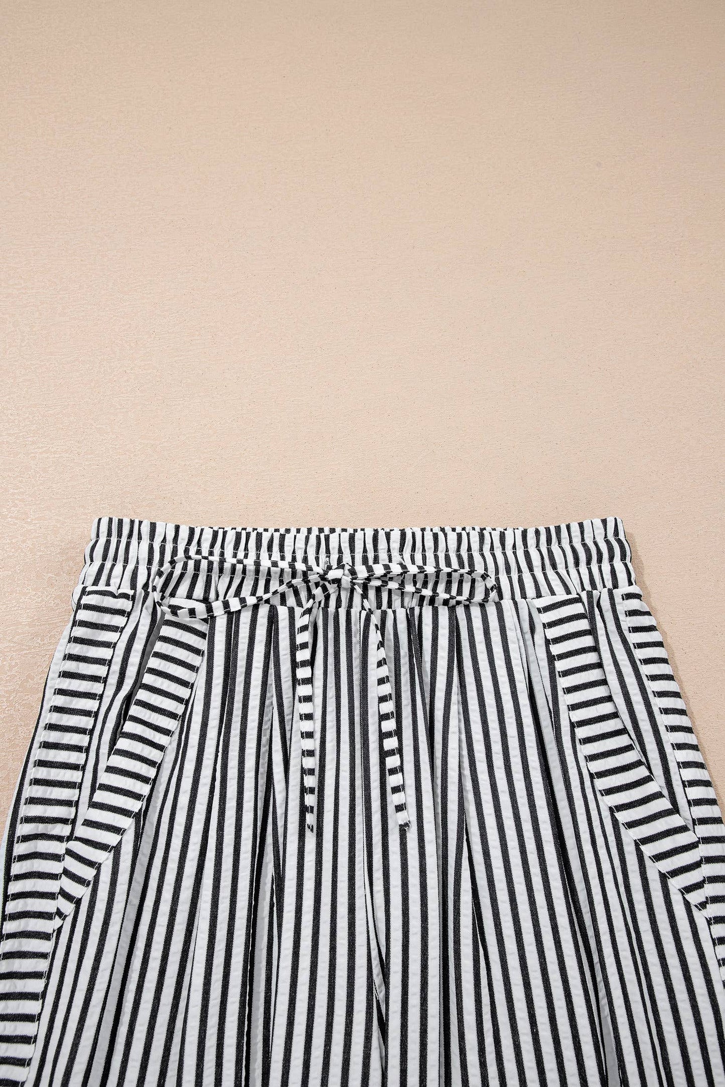 Stripe Wide Leg Casual Pants (S-4X)