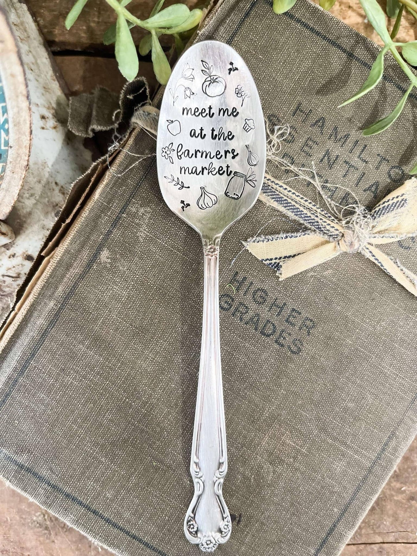 Meet Me At The Farmers Market Vintage Stamped spoon