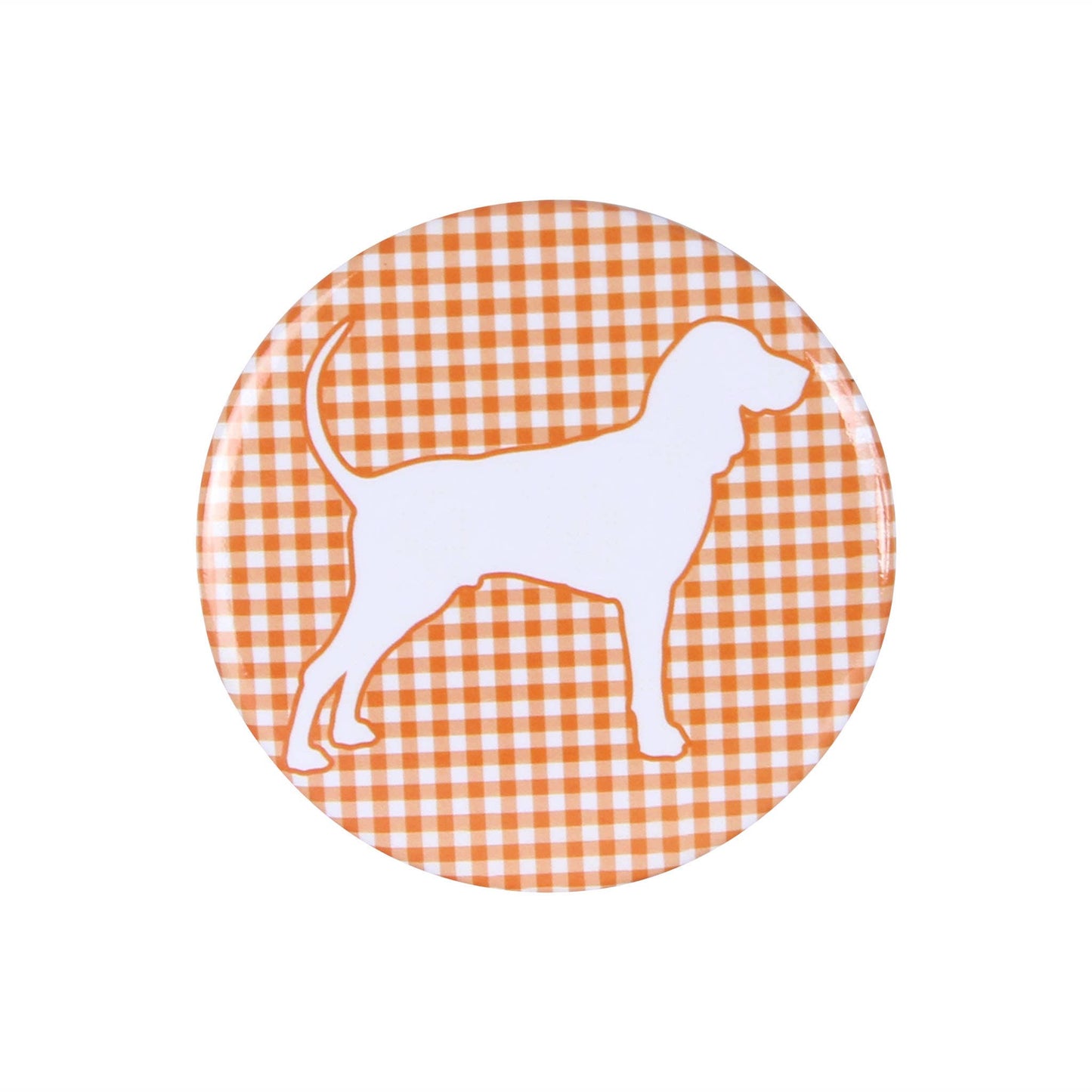 Plaid Bluetick Coonhound Button Pin