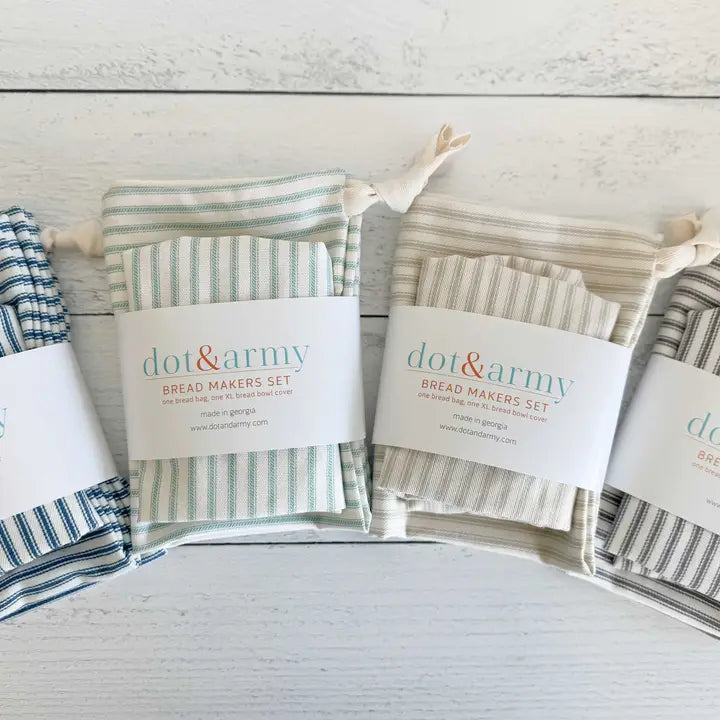 Bread Makers Set in Ticking Stripes - Blue