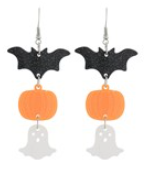 Halloween Bat & Ghost Earrings