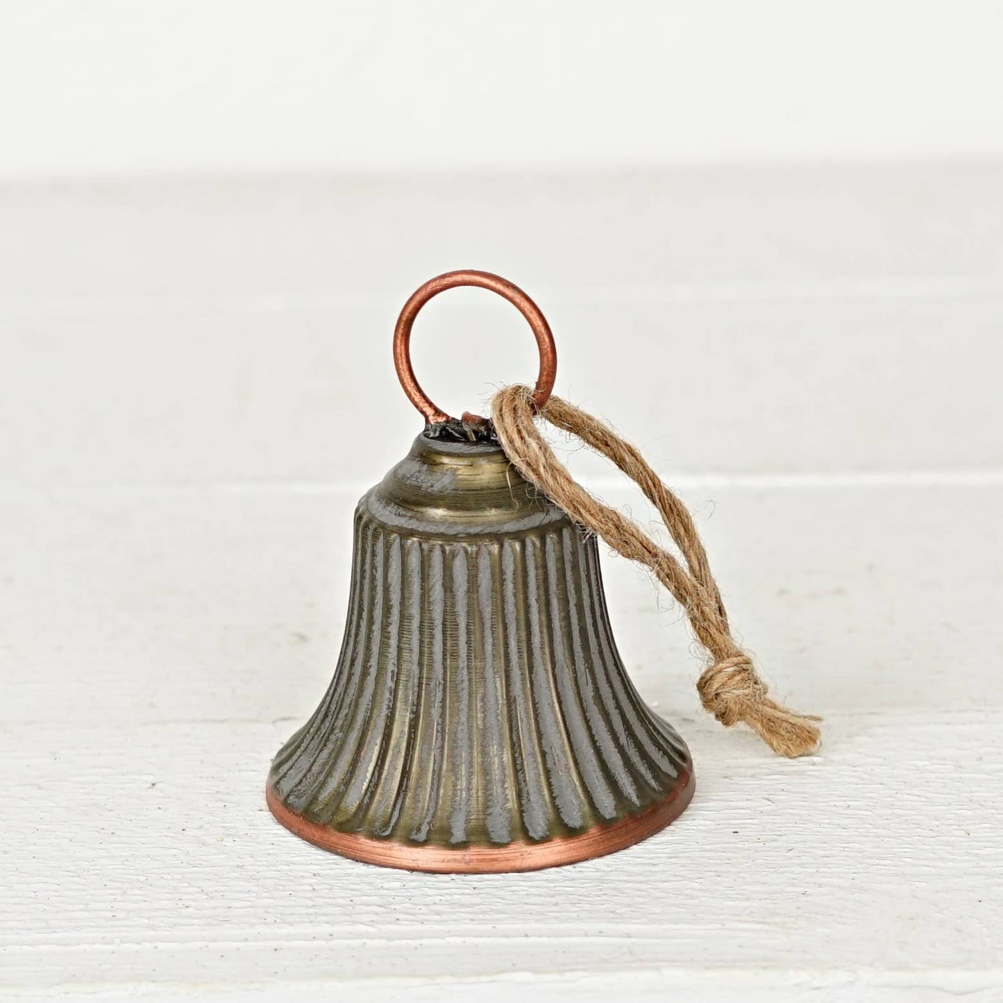 M10230- 4in Copper Washed Bell Ornament-
