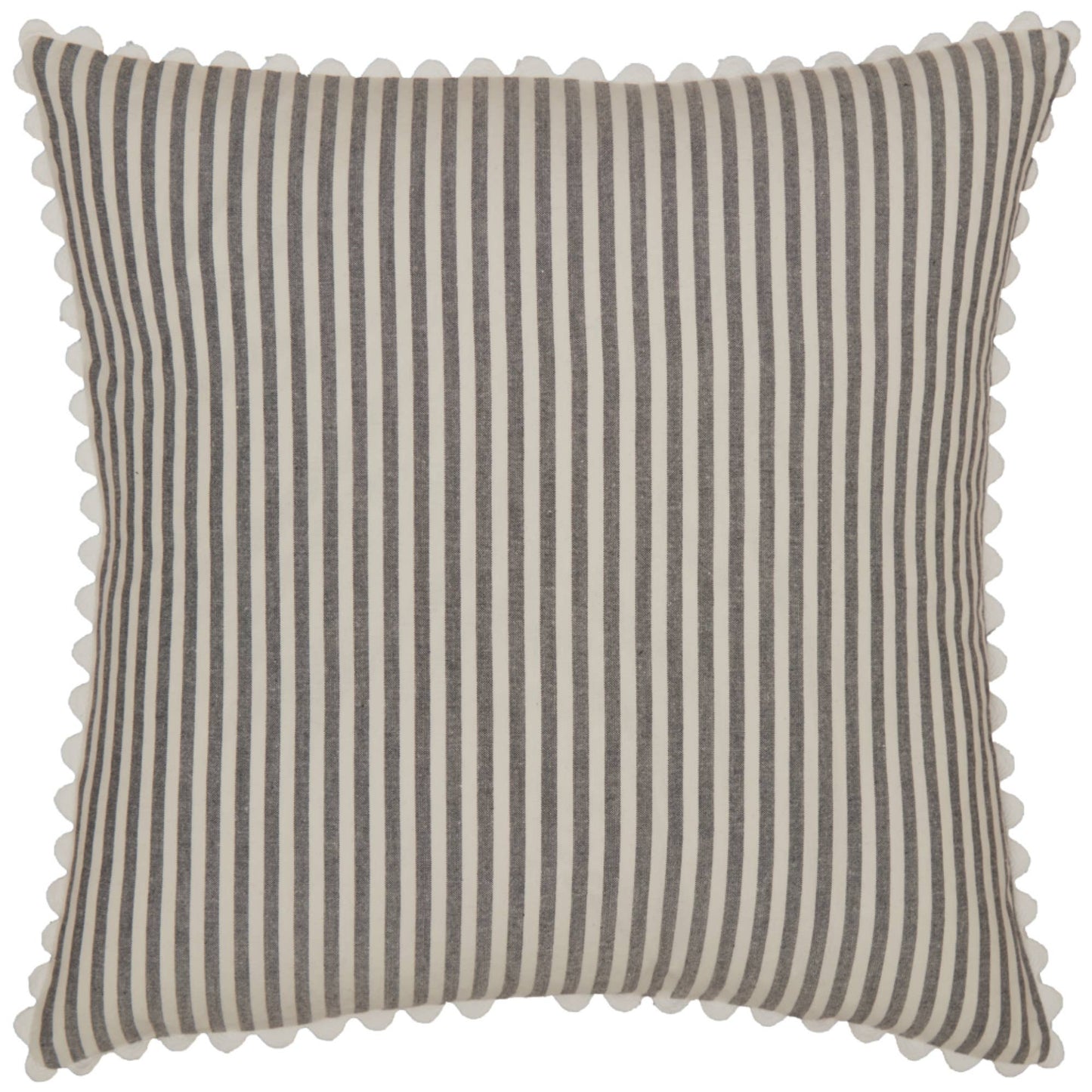 Farmhouse Ticking Gray Pillow Cover 18Lx18W