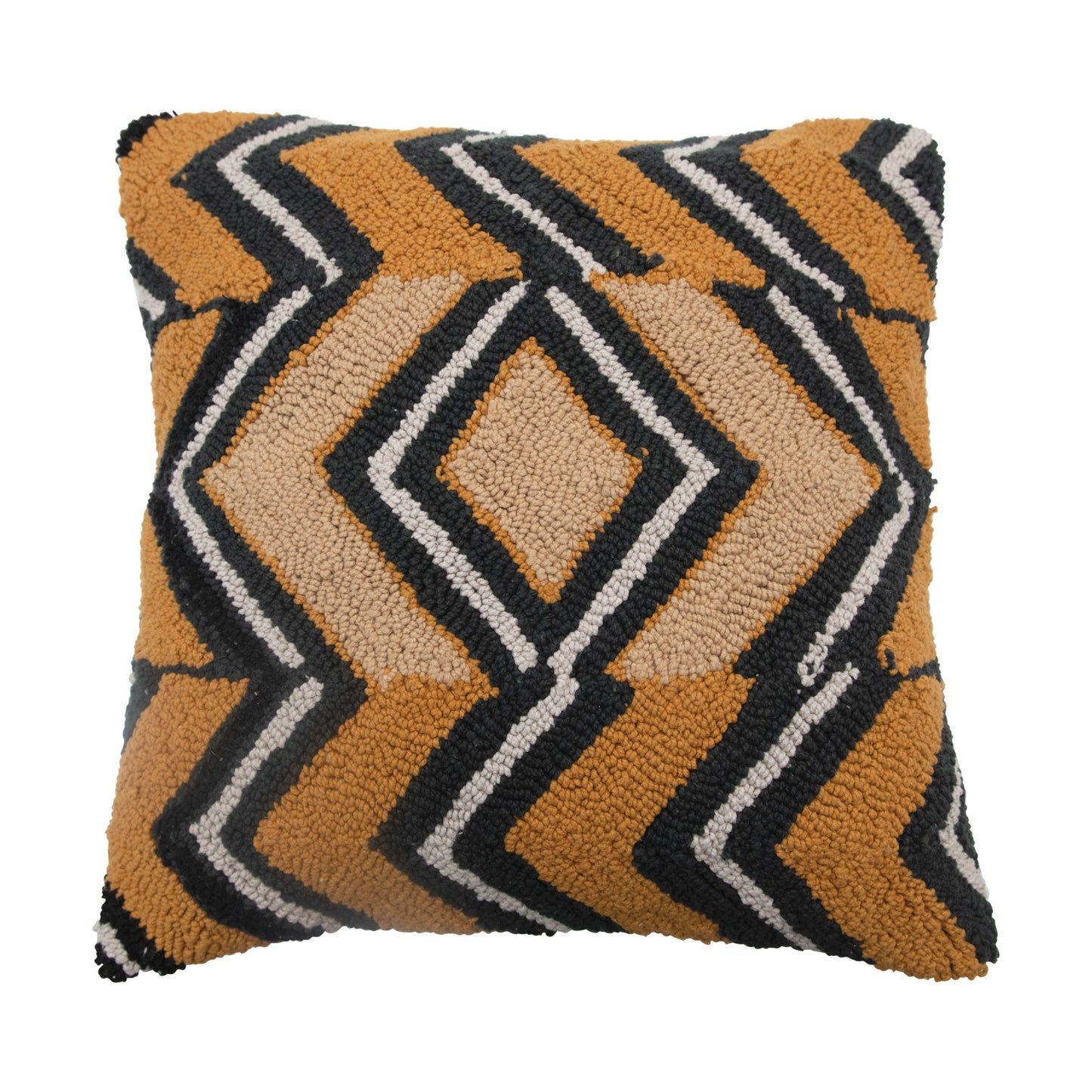 18" Square Cotton Punch Hook Pillow