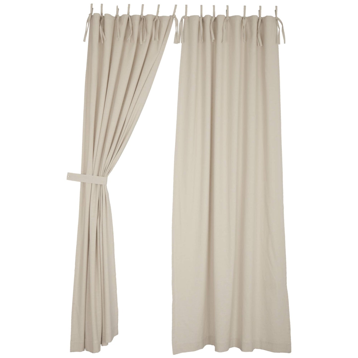 Market Place Natural Tie Top Panel Set of 2 96Lx50W