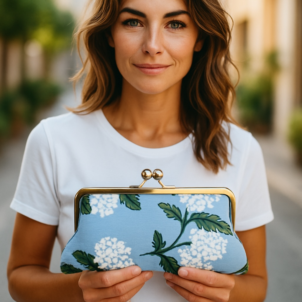 Kiki & Syds MIDI Clutch Purse - Blue Hydrangea