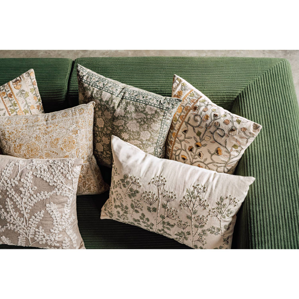 Celosia Block Print Pillow 18 x 18 inch