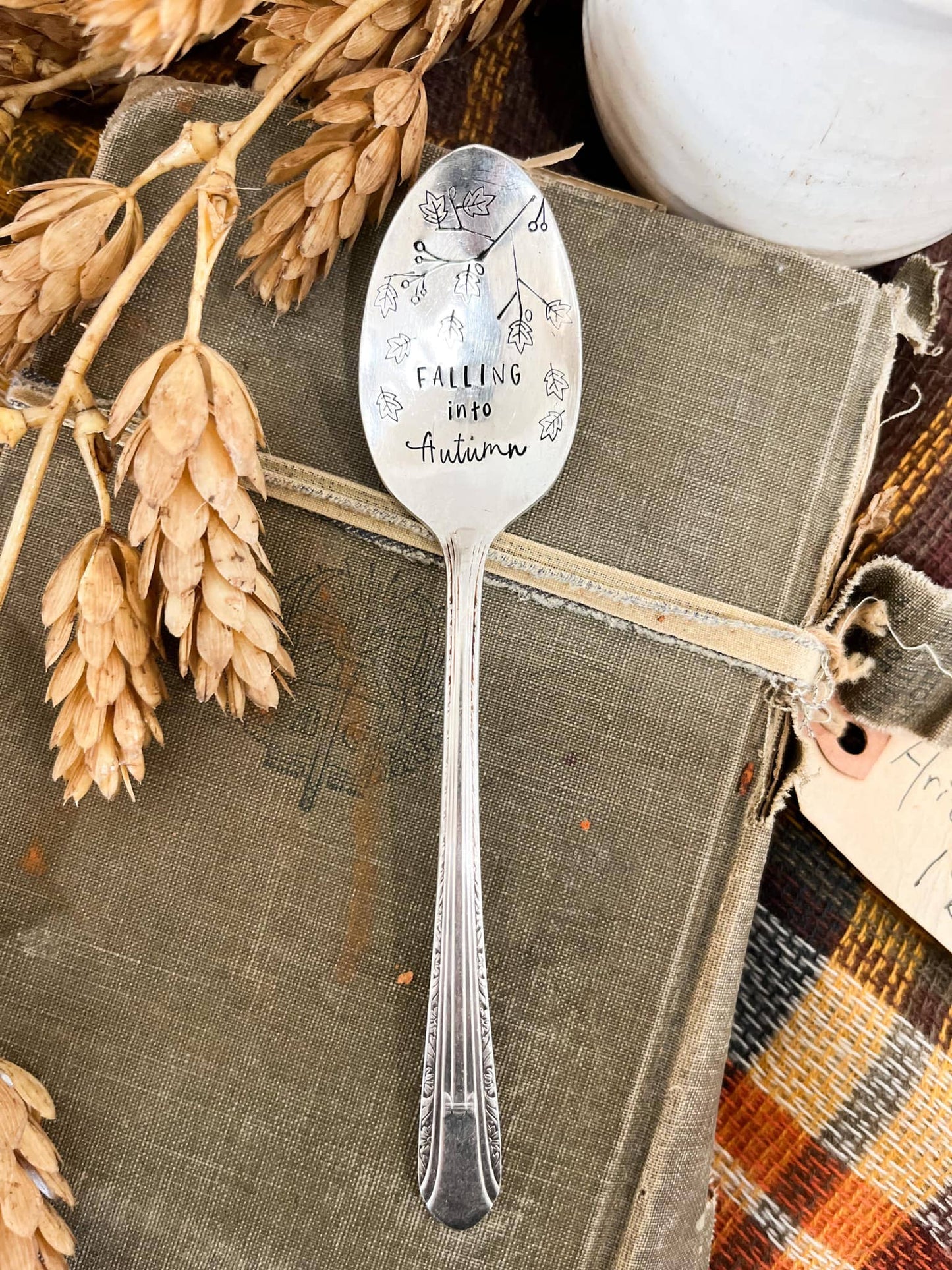Falling Into Autumn Vintage Stamped Spoon