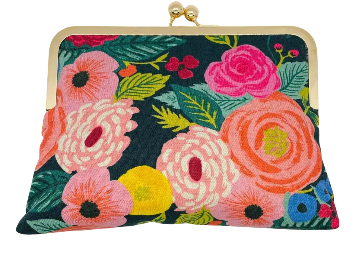 Kiki & Syds EVERYDAY Clutch-Joliet Rose in Navy
