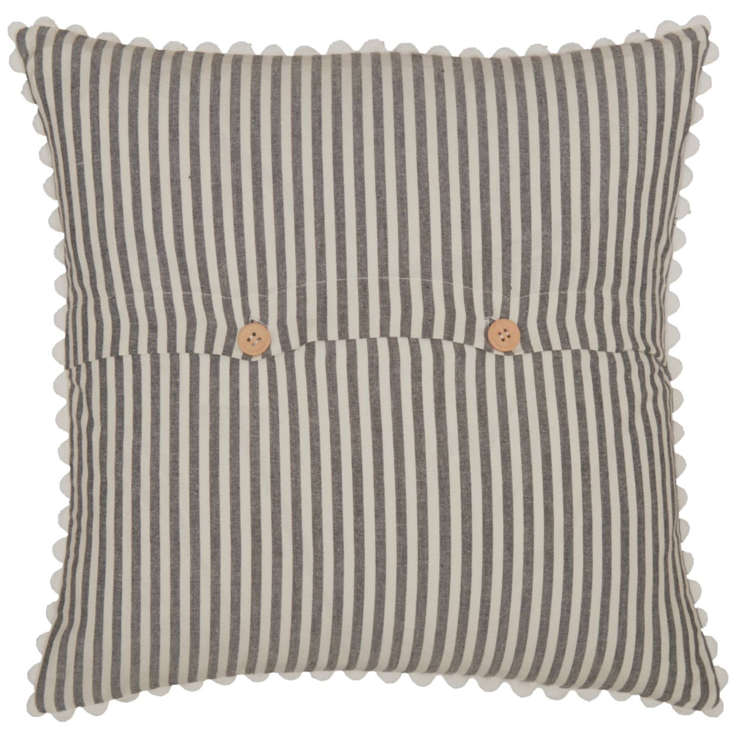 Farmhouse Ticking Gray Pillow Cover 18Lx18W