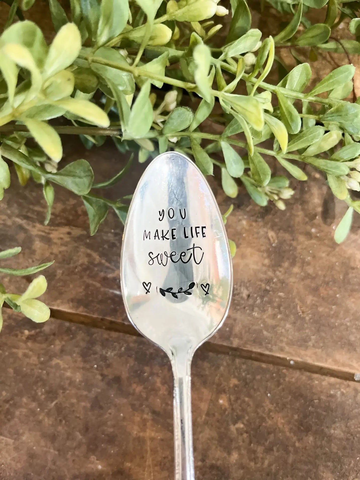 You Make Life Sweet Vintage Stamped Spoon