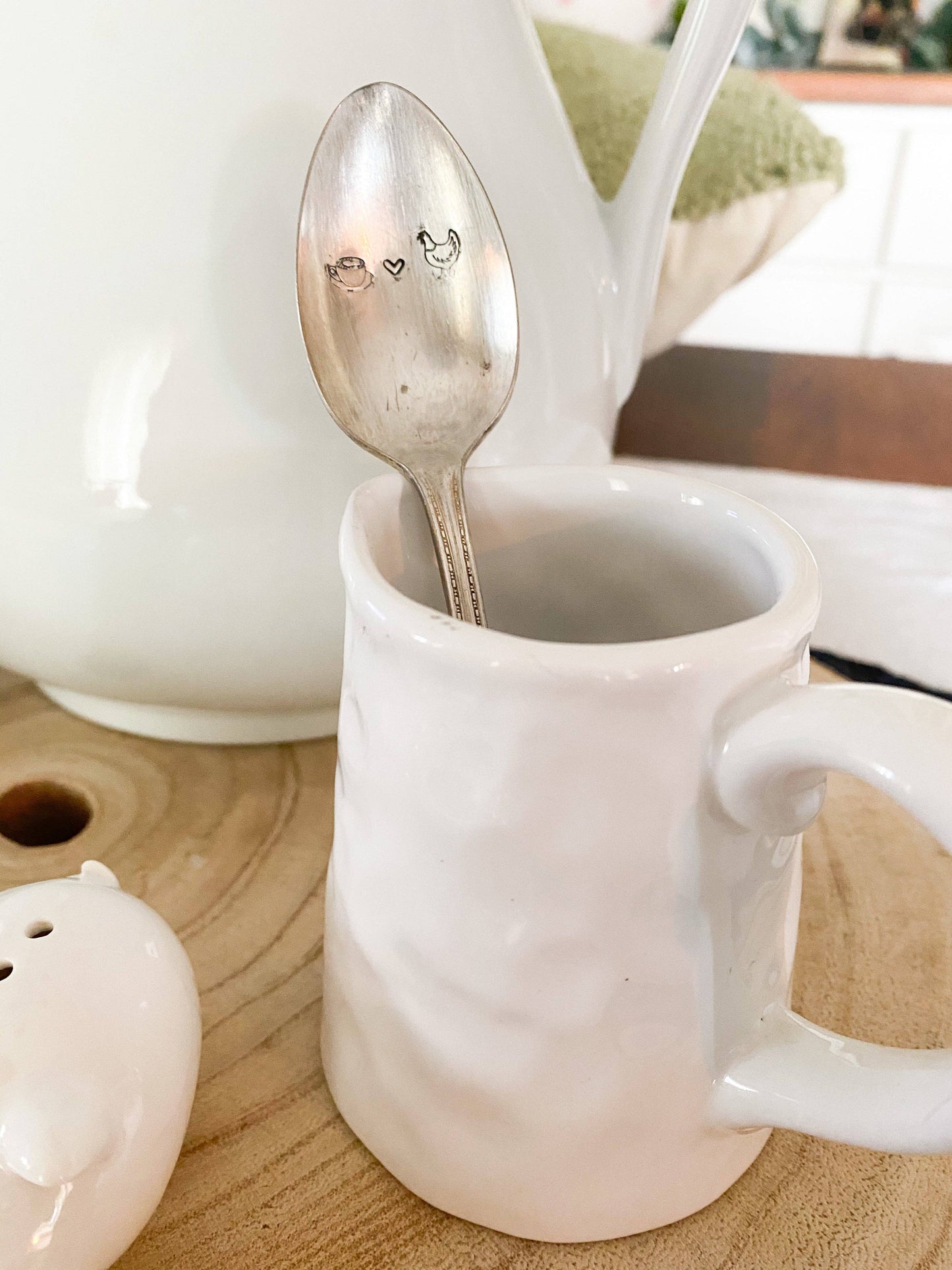 Coffee & Chickens Vintage Stamped Spoon