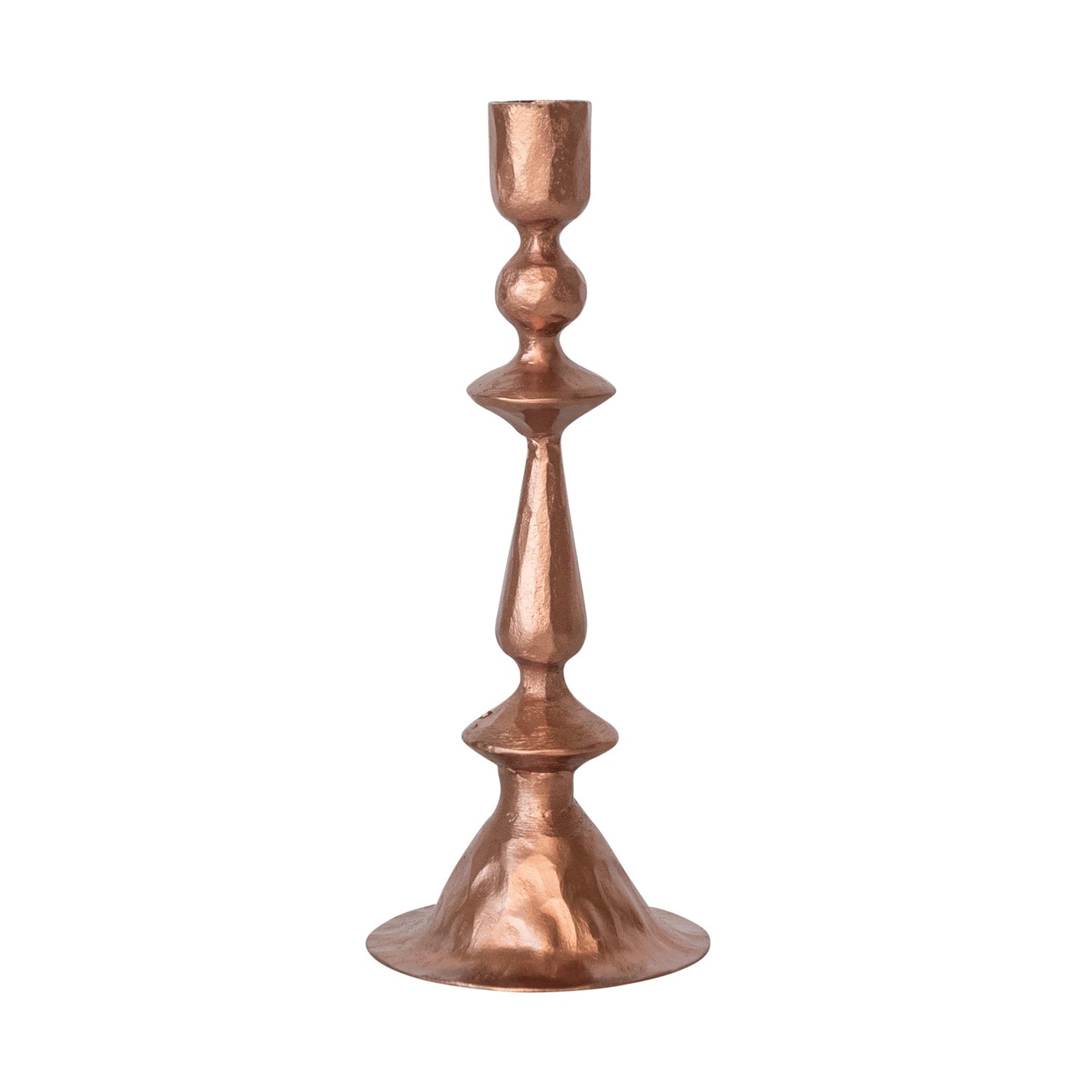 Hand-Forged Cast Iron Taper Holder, Copper Finish