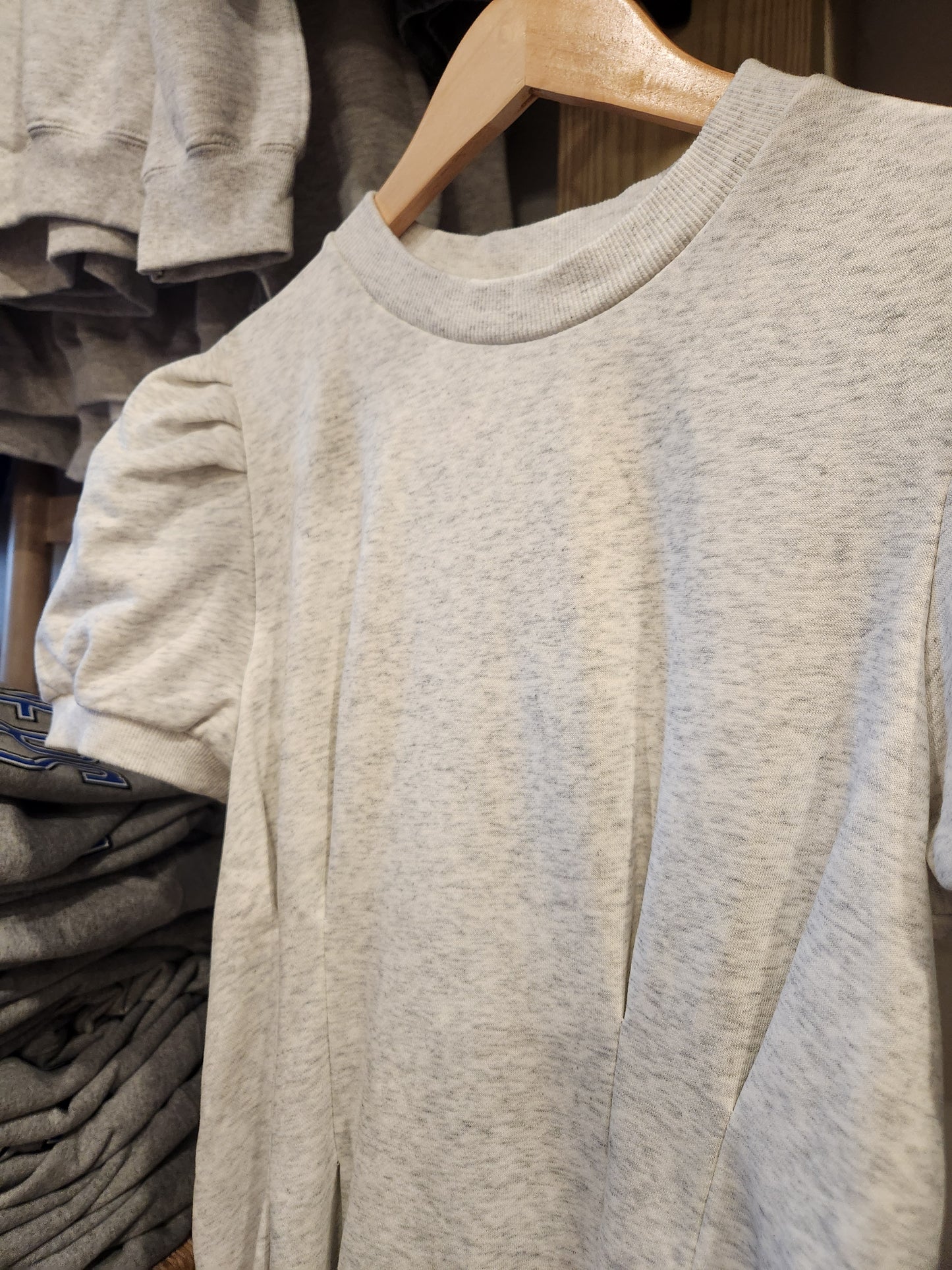 Grey Cotton Cinch Waist Dress