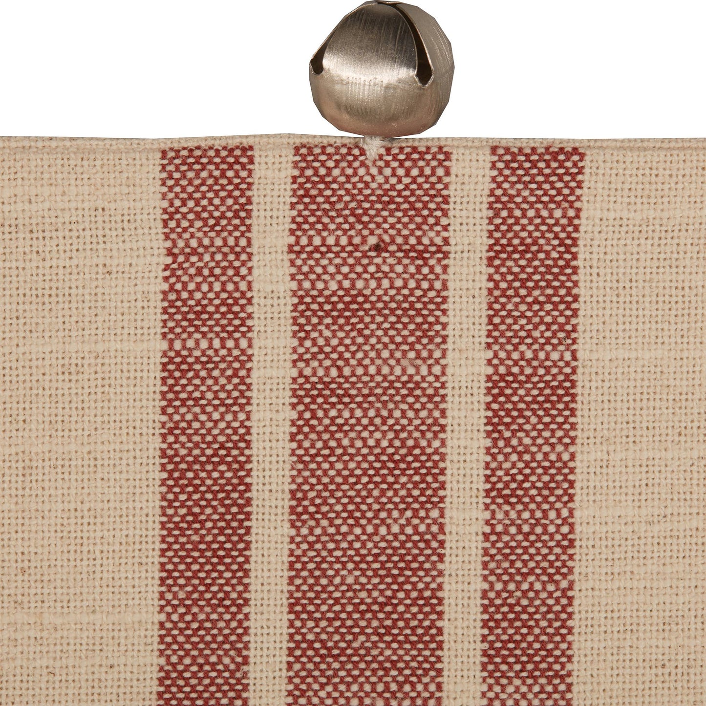 Sleigh Bells Ring Grain Sack Stripe Pillow 20Lx20W