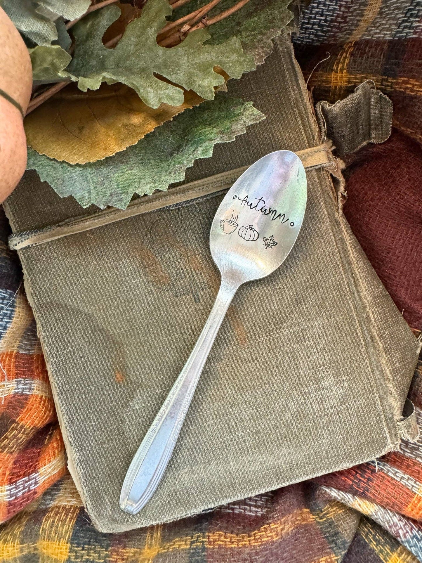 Autumn Vintage Stamped Spoon