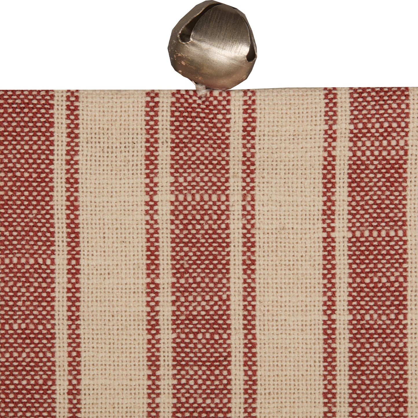 Sleigh Bells Ring Ticking Stripe Pillow 20Lx20W