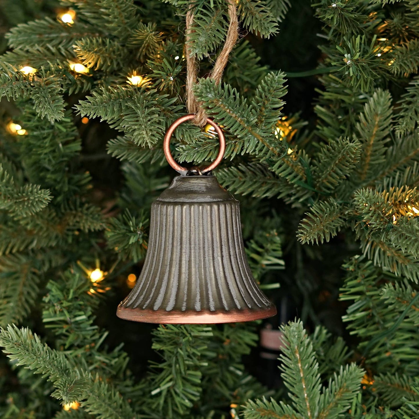 M10230- 4in Copper Washed Bell Ornament-
