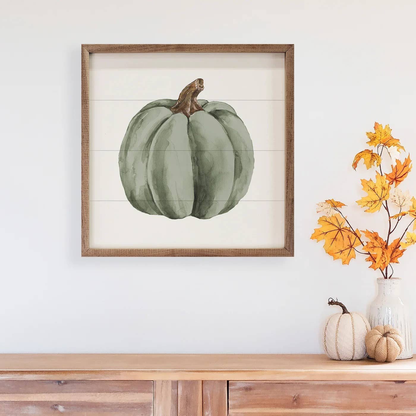 Watercolor Green Pumpkin