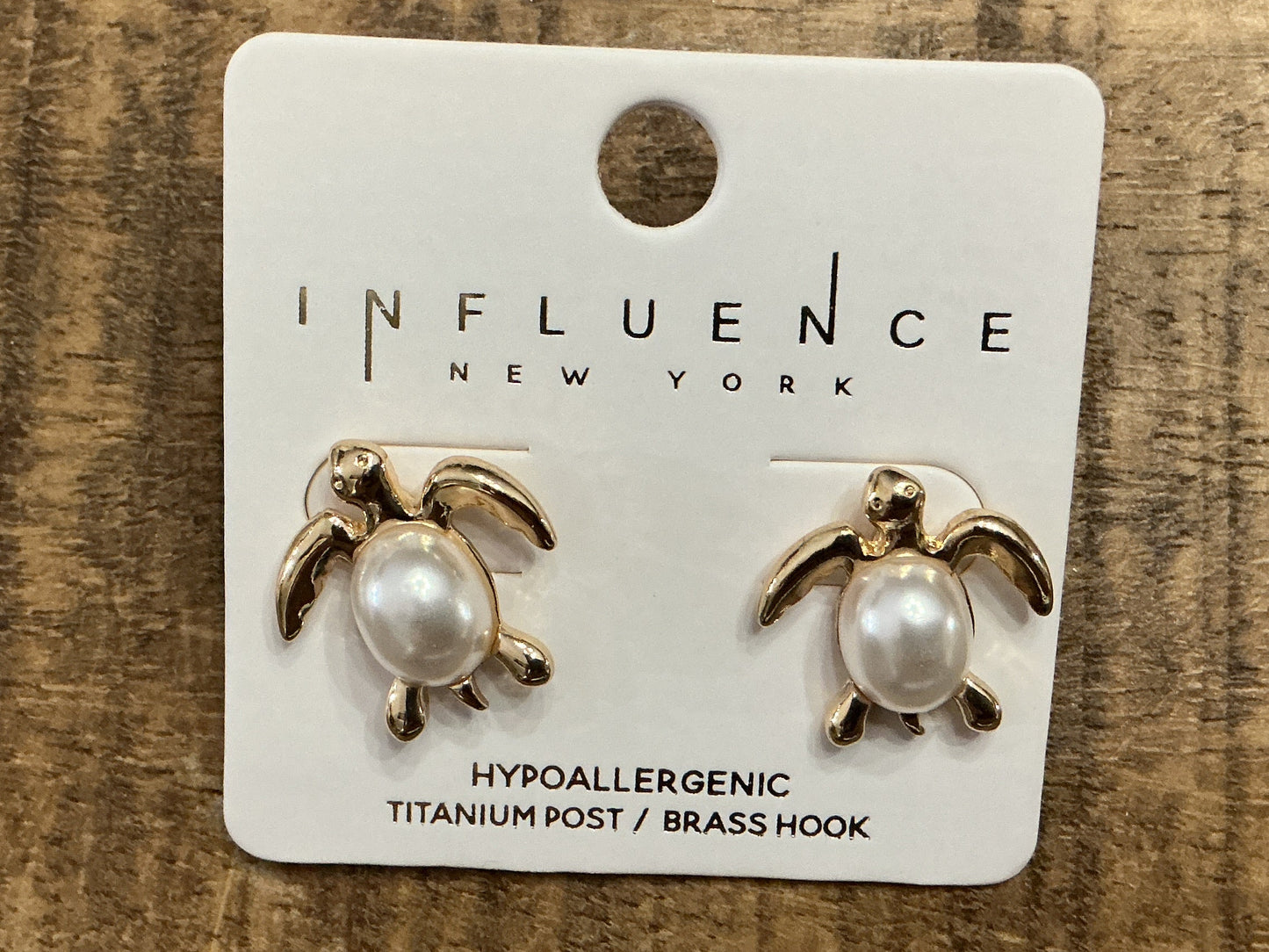 Pearl and turtle earrings