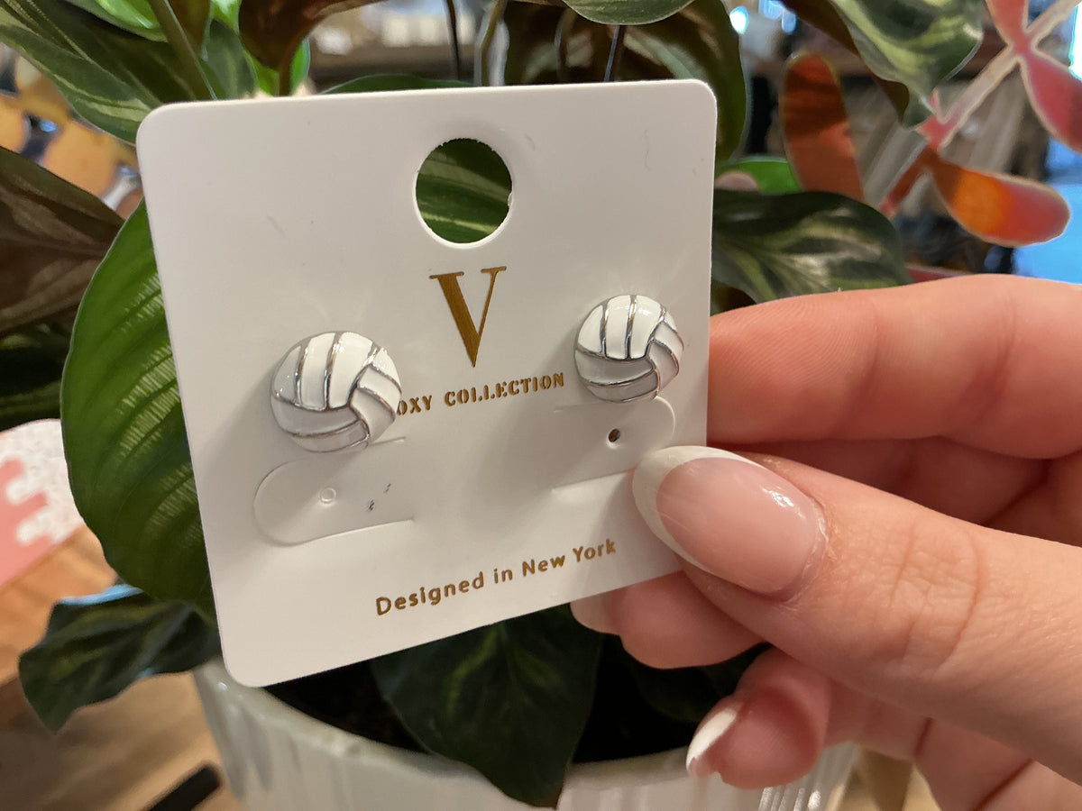 Silver Volleyball earrings