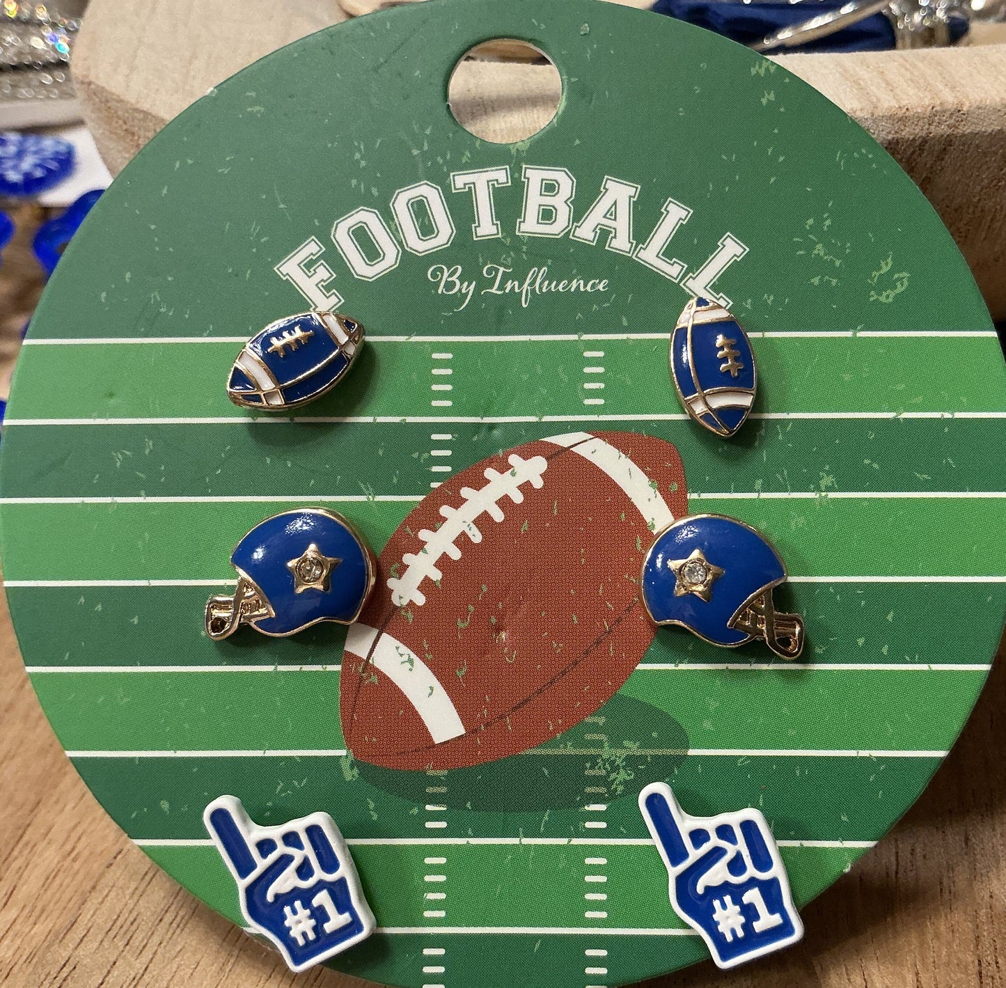 Gameday Football Theme 3 Pair Earring Set