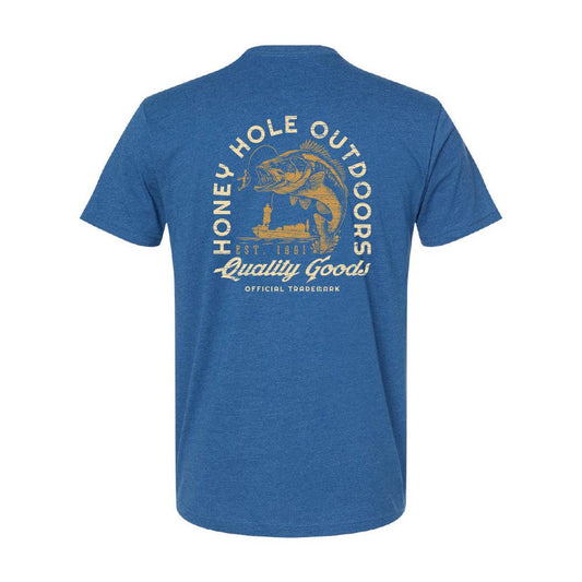 Short Sleeve - Bass n Boat - Heather Cool Blue