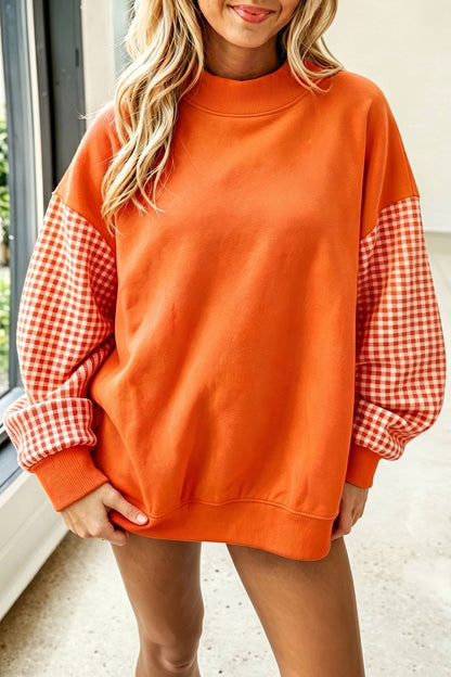 Dot Mock Neck Sweatshirt - S-2XL