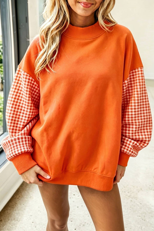 Dot Mock Neck Sweatshirt - S-2XL
