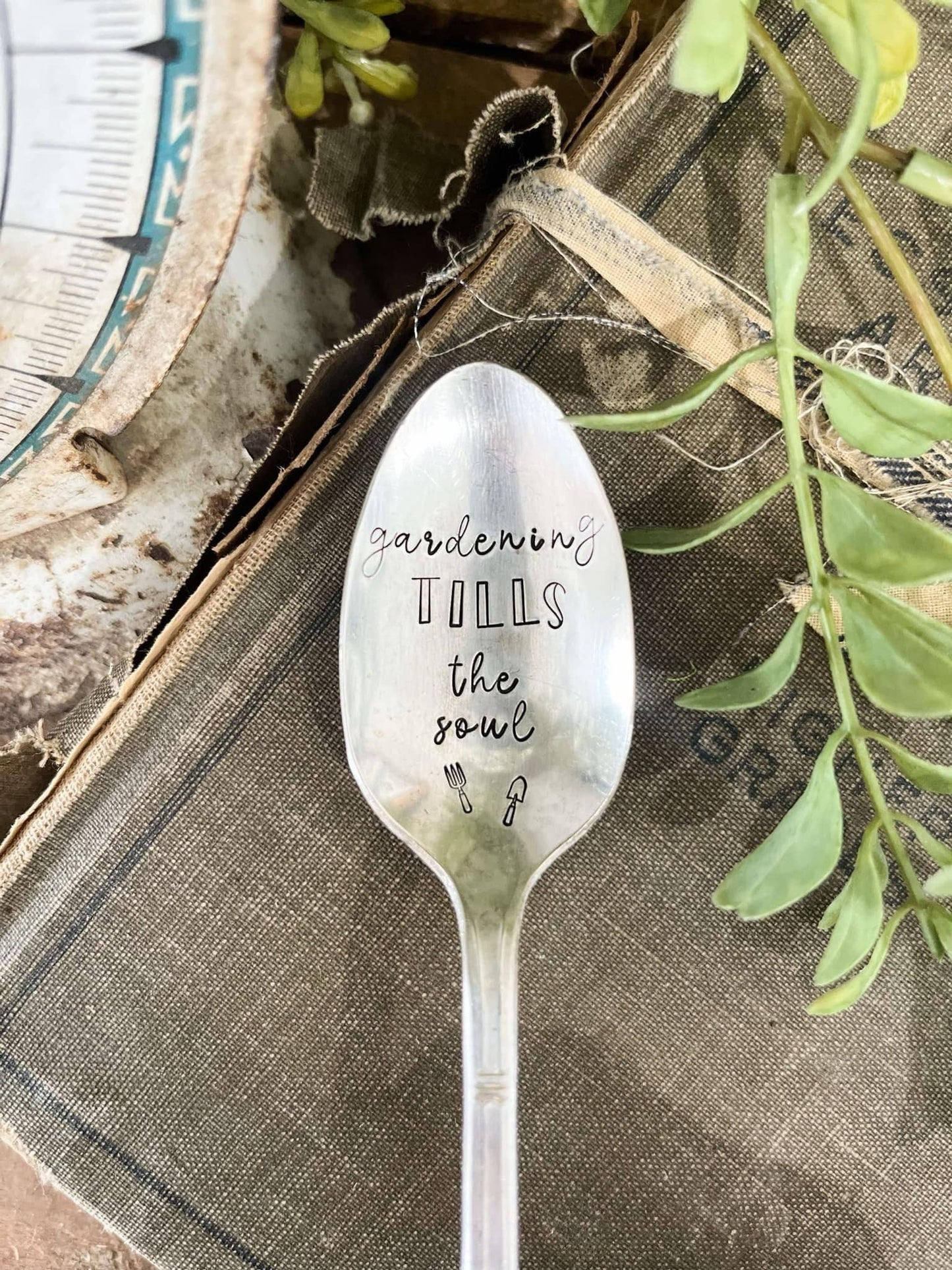 Gardening Tills The Soul Vintage Stamped spoon