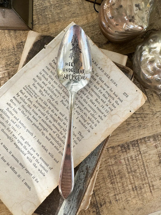 Meet Me Under The Mistletoe Vintage Stamped Spoon