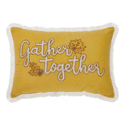 Autumn Harvest Fall Leaves Throw Pillow 14x20 Decorative Home Accent