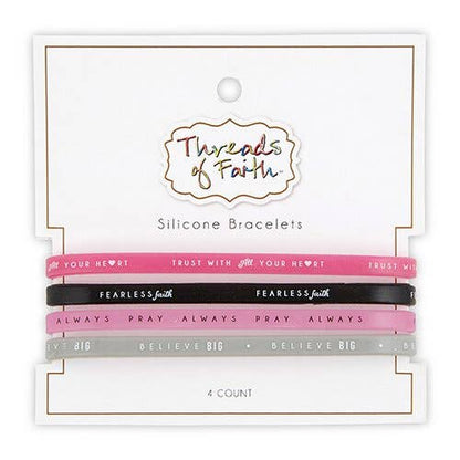 Silicone Bracelet Fearless 4pk