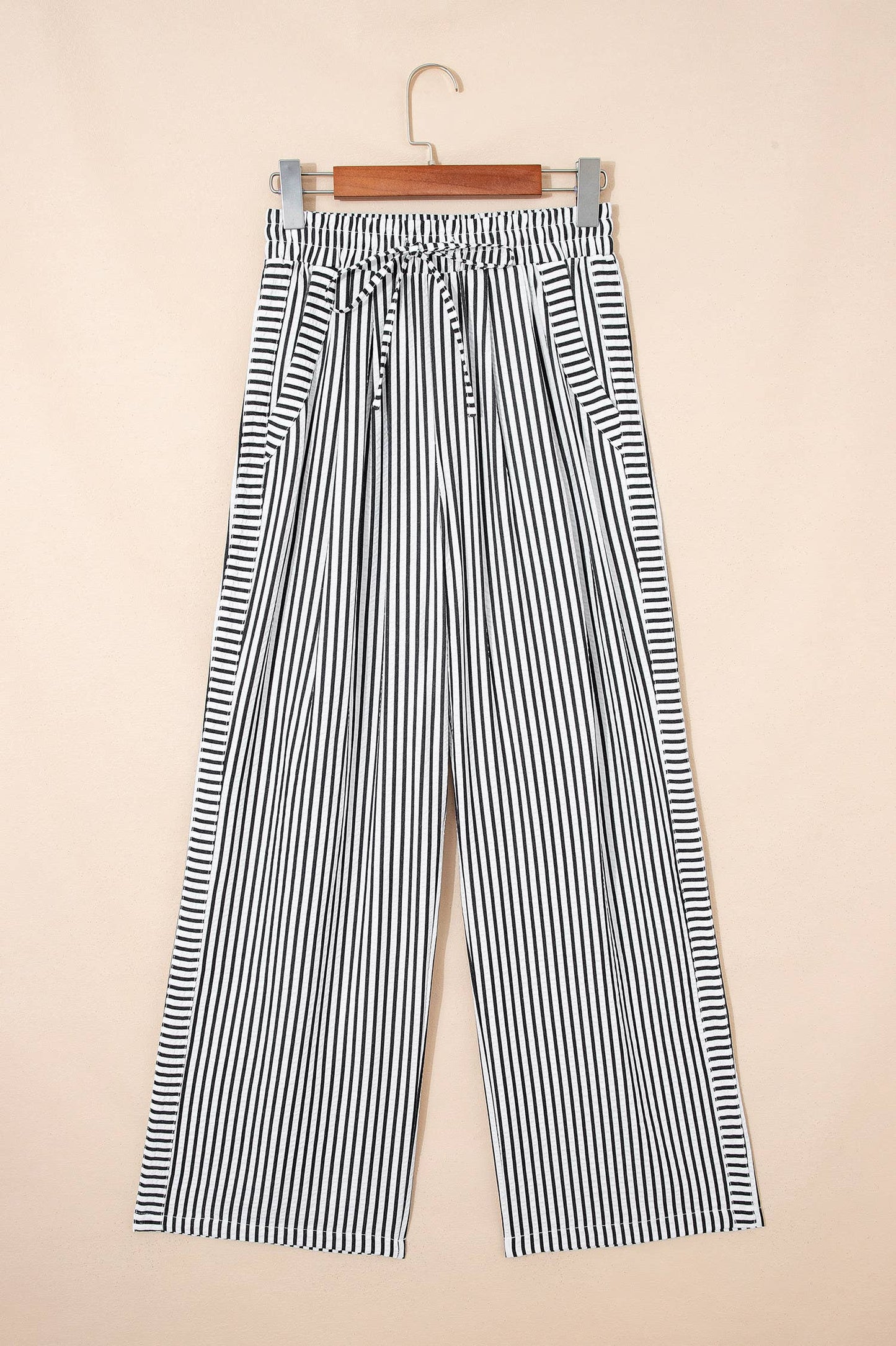 Stripe Wide Leg Casual Pants (S-4X)