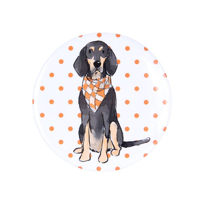 Sitting Bluetick Coonhound Button Pin