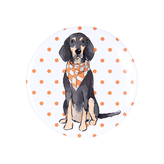 Sitting Bluetick Coonhound Button Pin