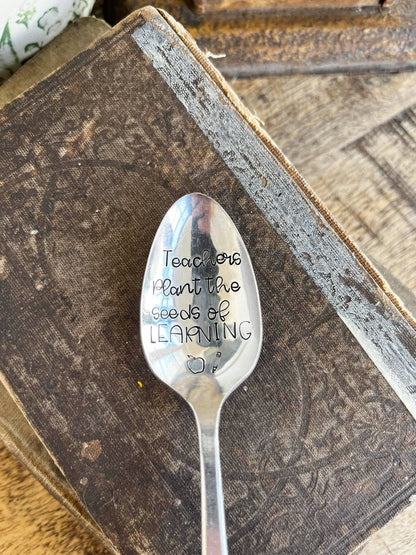Teachers Plant The Seeds Of Learning Vintage Stamped Spoon