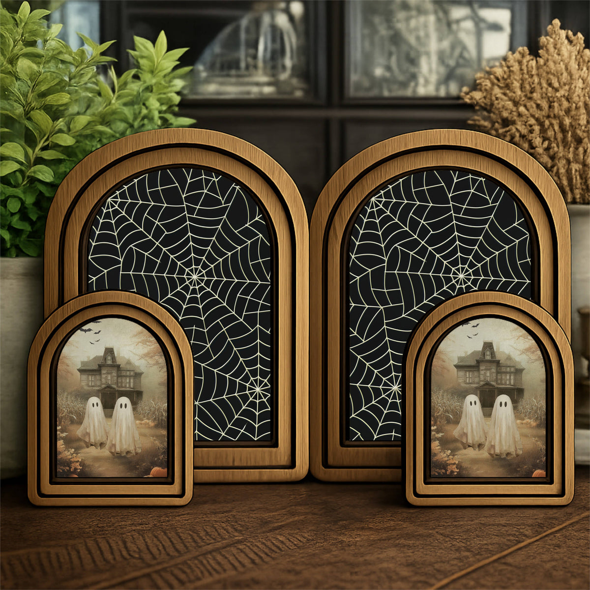 Layered Set Mansion Ghosts Canvas Art