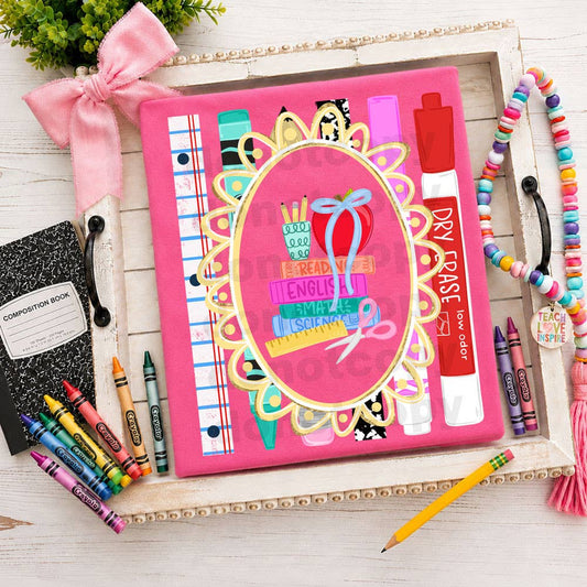 School Supplies Frame DTF Heat Transfer